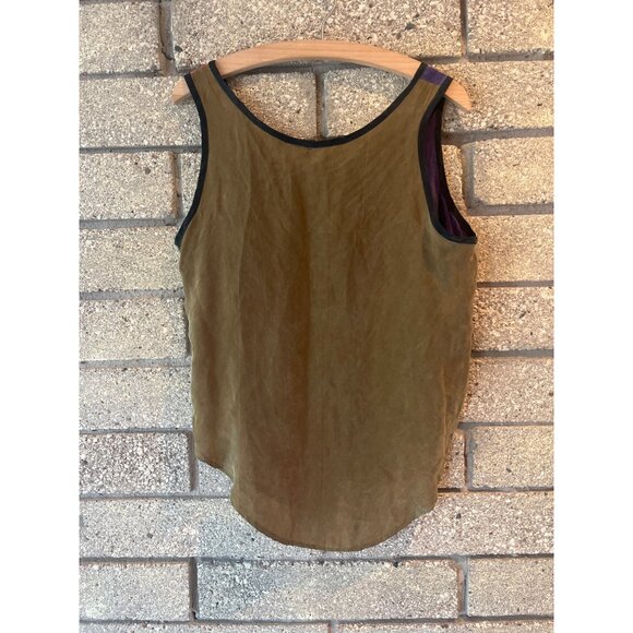 Colorblock Sleeveless Blouse With Button Detail Womens M unknown brand 100% silk - Picture 6 of 10